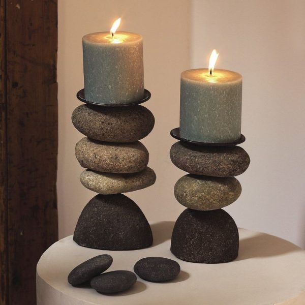 Sea stone candlestick