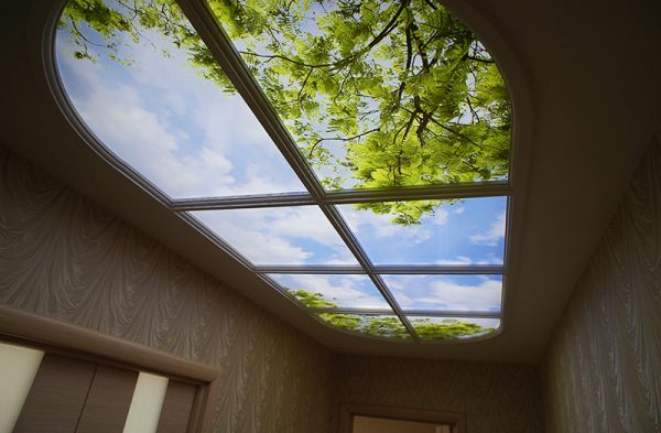 Illuminated ceiling window