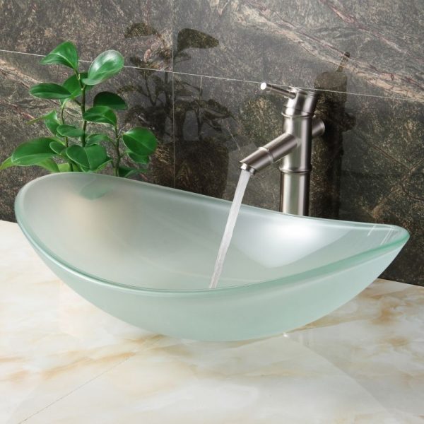 Glass sink in the bathroom