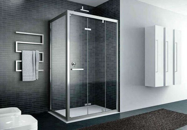 Shower cubicle in the bathroom