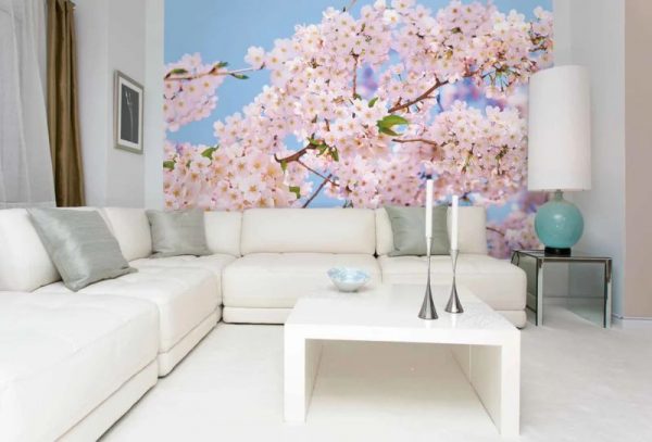 Wall mural in a small room