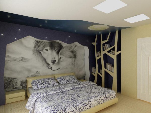 3d photo wallpaper with wolves for the bedroom