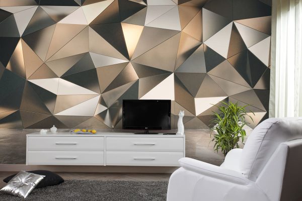 Geometric wall mural