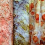 Dyeing batik fabric on ice at home