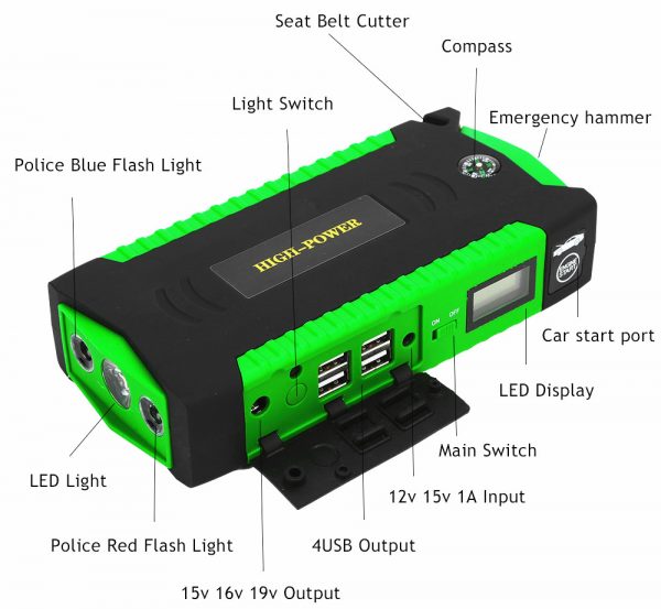 Startér s možností nabíjení elektronických zařízení