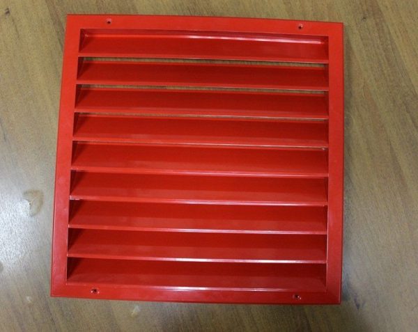 Ventilation grille painted in red paint