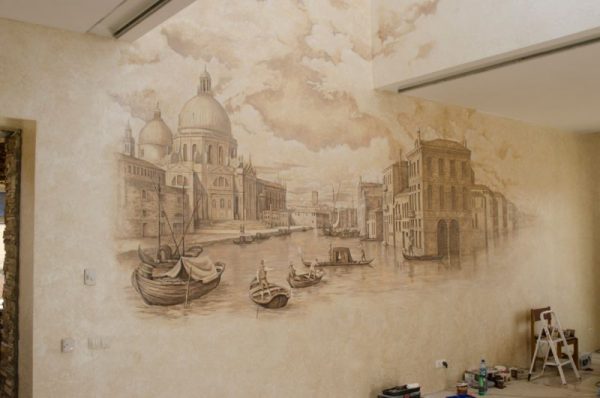 Decorative plaster mural