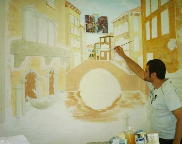 Mural painting on plaster