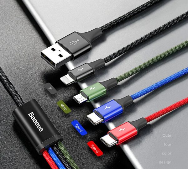 Universal charging cable with various types of connectors