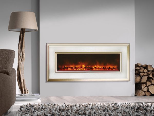 Wall-mounted electric fireplace