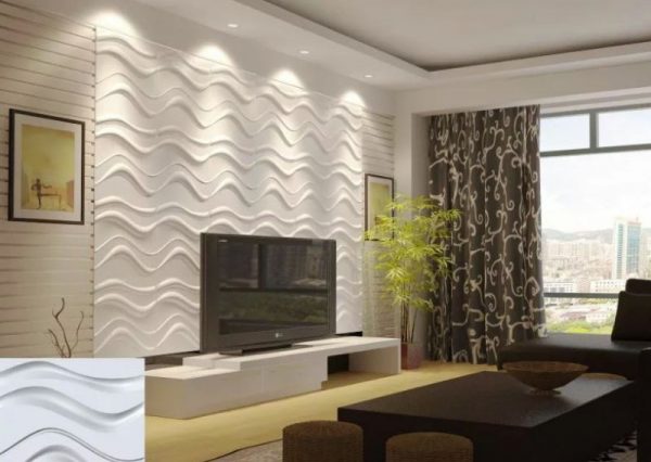 3D panels in the interior of the living room