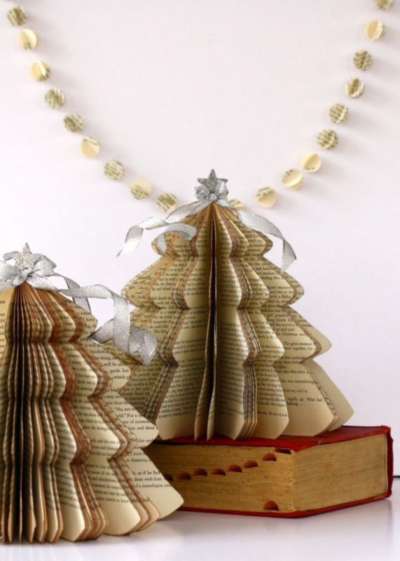 Christmas tree from the yellowed pages of a book