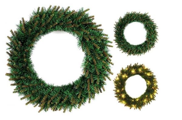 Christmas wreath made of artificial needles