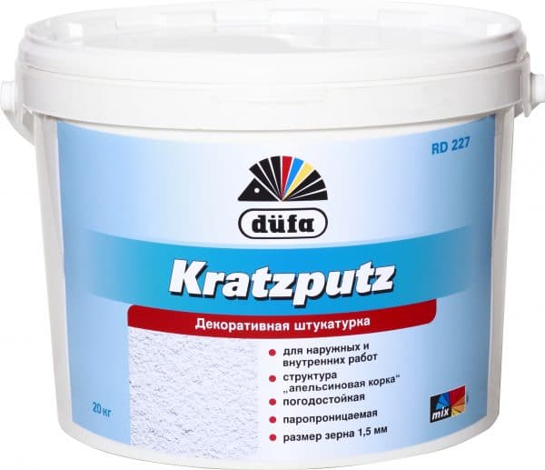 Plaster hiasan Dufa Kratzputz D227 depan