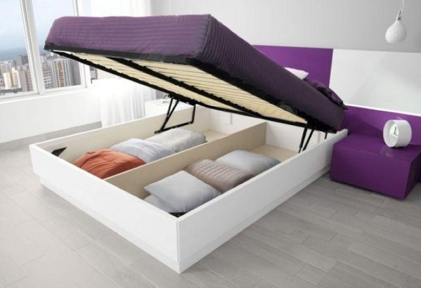 Double bed with storage