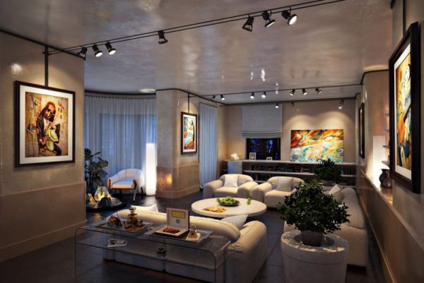 Modern style living room lighting