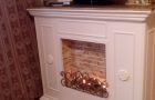 Fireplace decoration with plaster putty