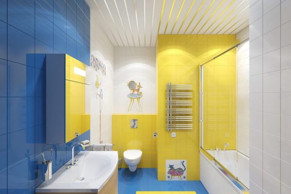 Contrast color combination in the bathroom