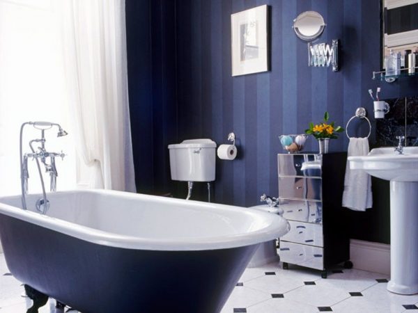 White and blue bath