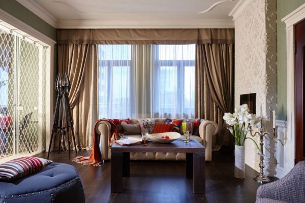 Living room interior in the apartment of Pankratov