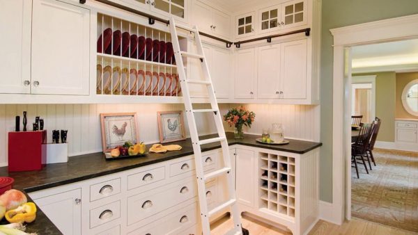 To access the upper cabinets you will need a ladder