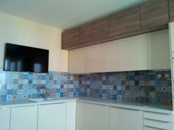 Wall panel for the kitchen from oilcloth