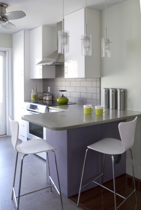 Bar counter in a small kitchen